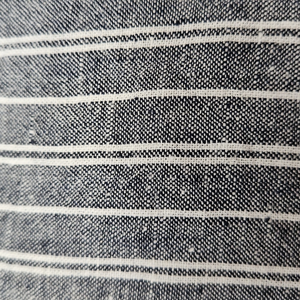 Sharagano Sleeveless Linen Blend Striped Top Size M Button Up High Low - Picture 13 of 13